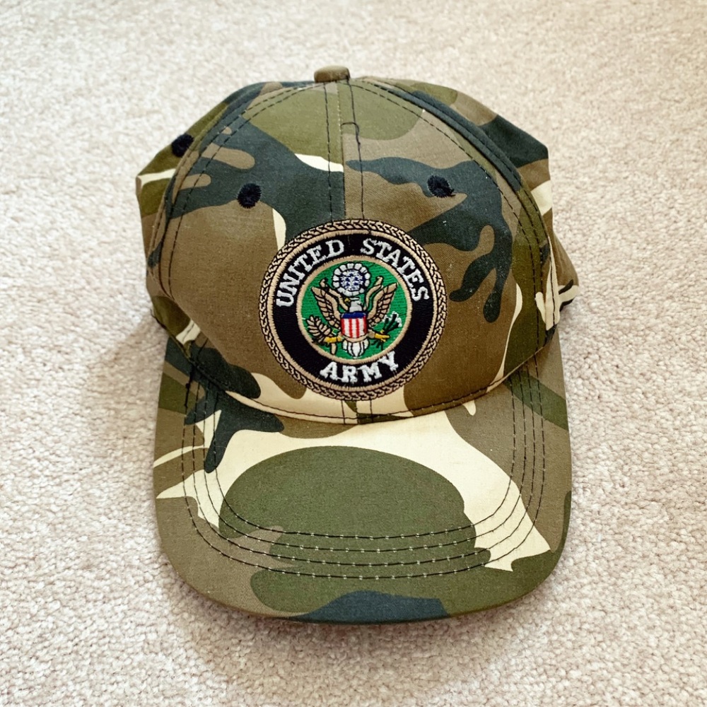 Brown & green camo United States Army hat